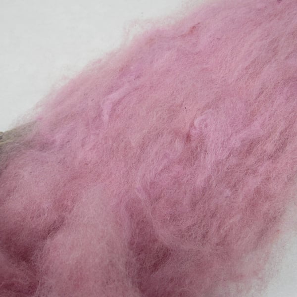10g Naturally Dyed Light Pink Llanwenog Felting Wool
