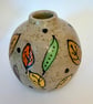 HAND DECORATED CERAMIC LEAF BUDVASE - Image 1