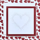 Embossed White Heart Card – Minimalist Handmade Card for sending love