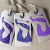 Hand printed Badger Gift Tags