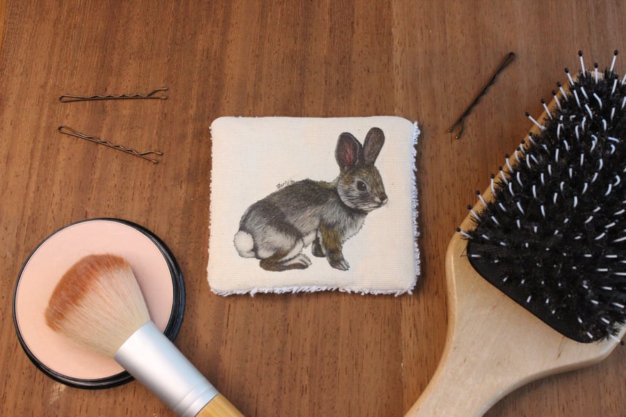 Rabbit Washable & Reusable Eco Fabric Animal Face Wipe Gift Set