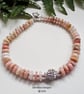 Peruvian Pink Opal & Swarovsky Crystal Bead Sterling Silver Bracelet - Image 7