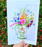 Orange Lily Jug,  print from original artwork. A3, A4 available.  - Image 1