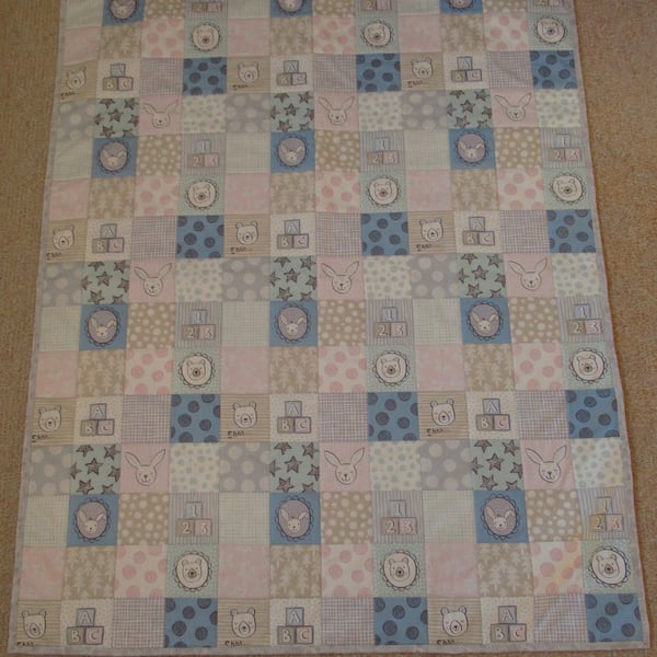 Baby Quilt , Machine Quilted from Lewis and Irene Fabric