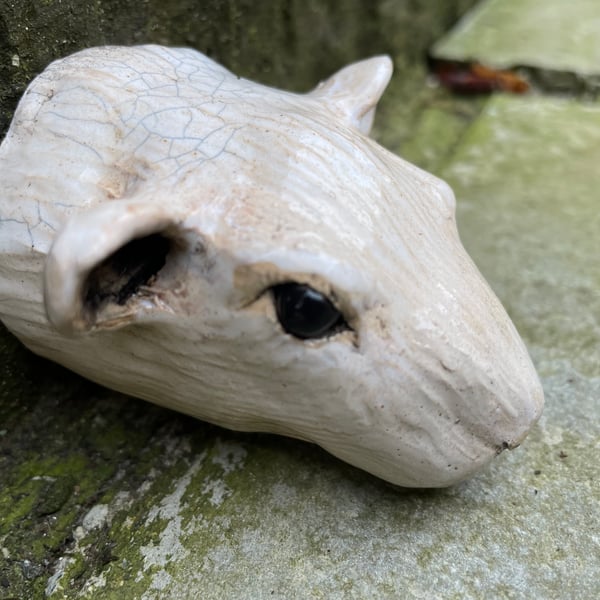 Mr Rat ceramic rat head wall sculpture 