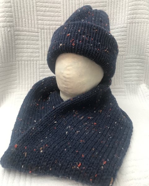  Handmade Infinity Scarf Navy Blue