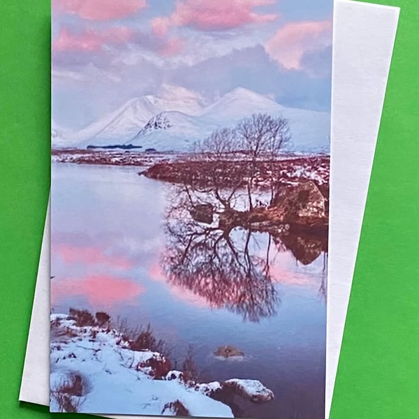 Rannoch Moor Scotland Winter Scene - Photographic Print Greetings Card