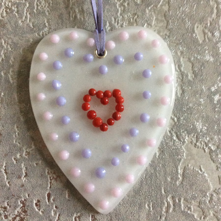 White heart decoration (0408)