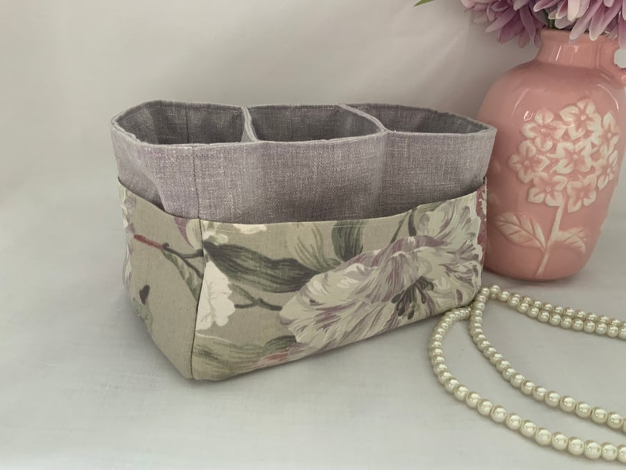 Perfectly Imperfect, Three Pocket Fabric Storage Box, Bathroom, Craft Storage