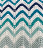 Shades of blue and aqua baby blanket, hand knitted in 100% cotton yarn. - Image 4