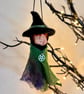 Witch, polymer clay Witchling, needle felted baby witch, ooak sculpture