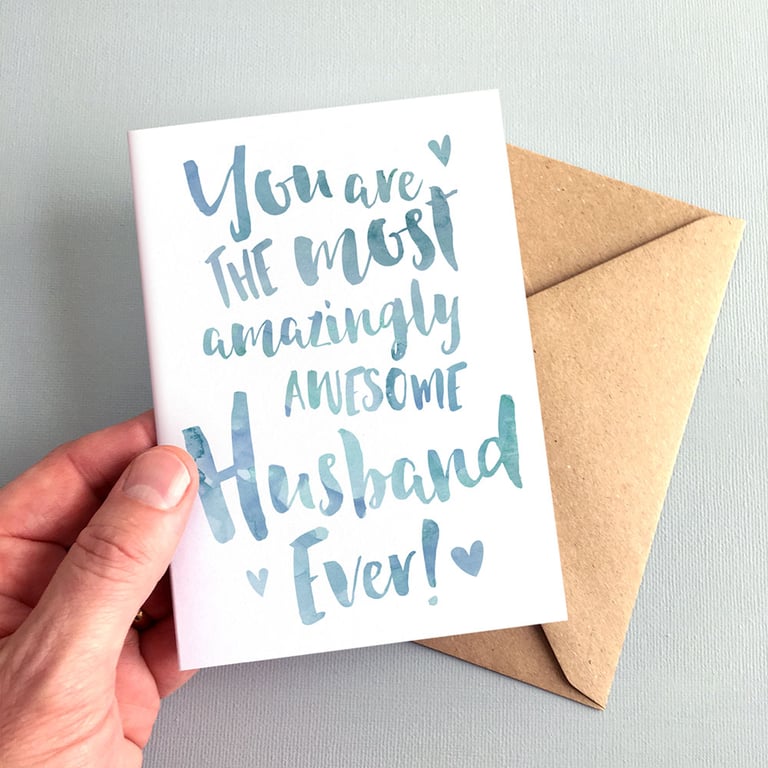 The Most Amazingly Awesome Husband Greeting Card - Wedding, Anniversary, Hubby