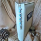 Iridescent Blue beaded Bookmark (one of a kind!) 