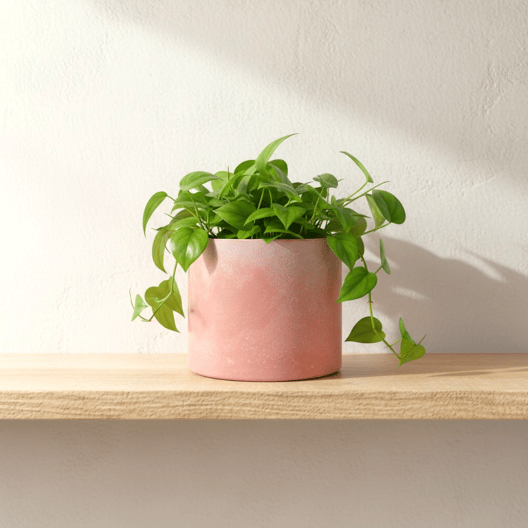 Large 15 cm Round Dusky Flamingo Pink Plant Pot for Houseplants