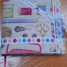 Fabric reusable A5 notebook cover & notebook