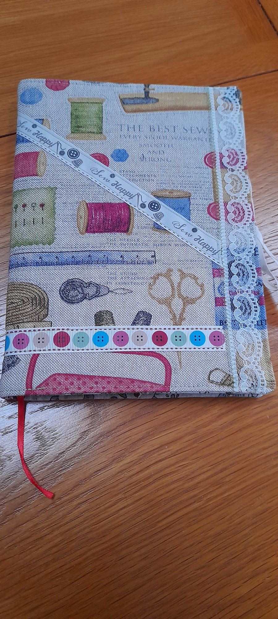 Fabric reusable A5 notebook cover & notebook
