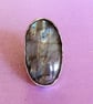Statement Gemstone Ring - Labradorite and Sterling Silver - Artisan - Size N - Image 2