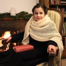 A large triangular woolen shawl