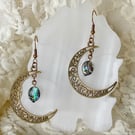 Abalone Moon Earrings