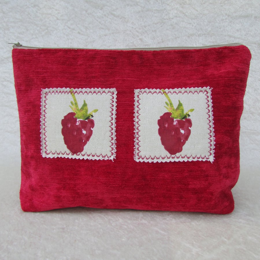 SALE - Raspberries toiletry bag