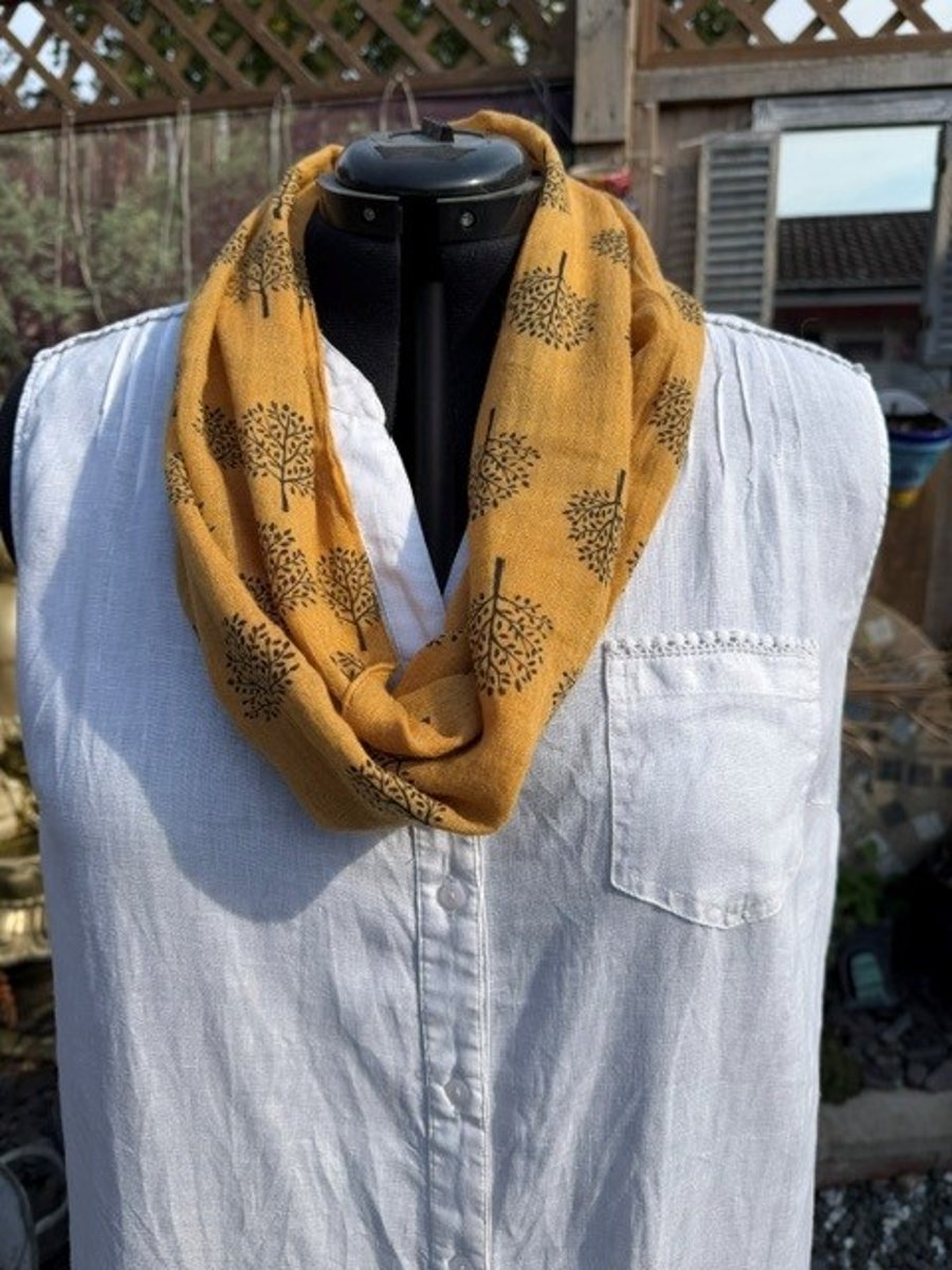 Upcycled Tree of Life Infinity Scarf