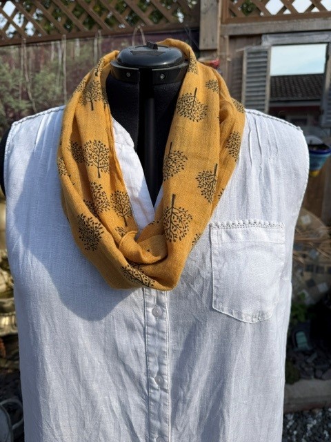 Upcycled Tree of Life Infinity Scarf