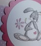 Happy Birthday Card - Rabbit with Pink Flower - Image 8