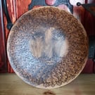 Upcycled pyrography Green Man wooden bowl