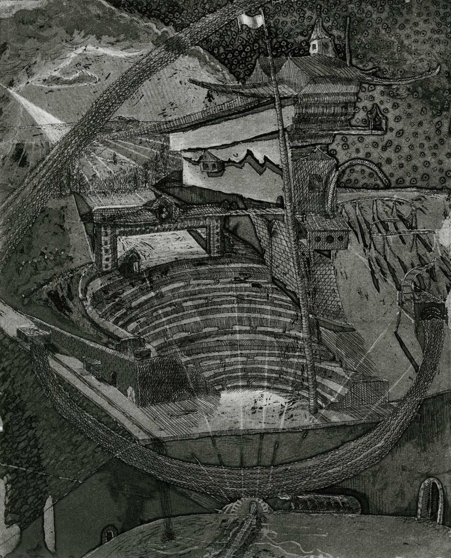 The Bathhouse, Aquatint with etching, on paper, 2009, numbered 