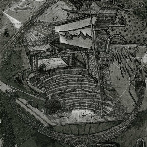 The Bathhouse, Aquatint with etching, on paper, 2009, numbered 