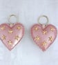 Pink Heart Studded Keyring - Image 3