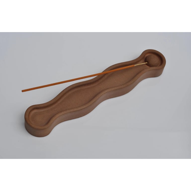 Concrete Incense Burner: Handmade Minimalist Cement Joss Stick Holder - Orange t