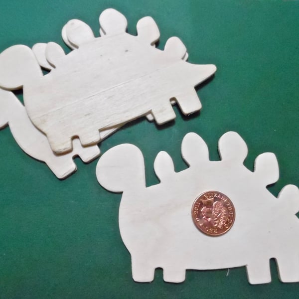 3 x Wooden Plaques   Unfinished 3mm Plywood Dinosaur Shape NOT laser cut