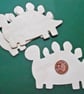 5 x Wooden Plaques   Unfinished 3mm Plywood Dinosaur Shape NOT laser cut