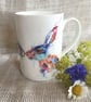 Kissing Hares Watercolour Design Mug, 10oz china cup, Wildlife Art Mug by Waterc