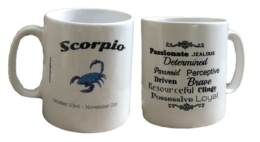 Scorpio Star Sign Mug. Zodiac Mugs for Scorpio's