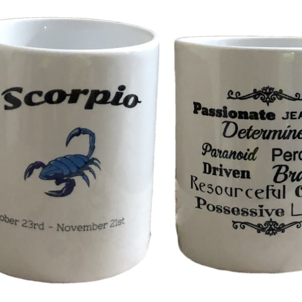 Scorpio Star Sign Mug. Zodiac Mugs for Scorpio's