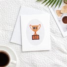 Handmade Father's Day Card, Cross Stitch 1 Best Dad Trophy Card, 1 Dad Symbol