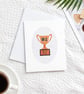 Handmade Father's Day Card, Cross Stitch 1 Best Dad Trophy Card, 1 Dad Symbol