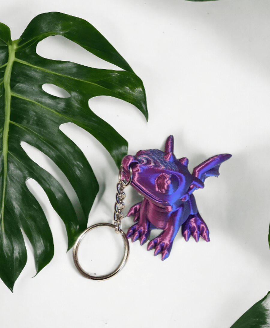 3D printed cute dragon keyring