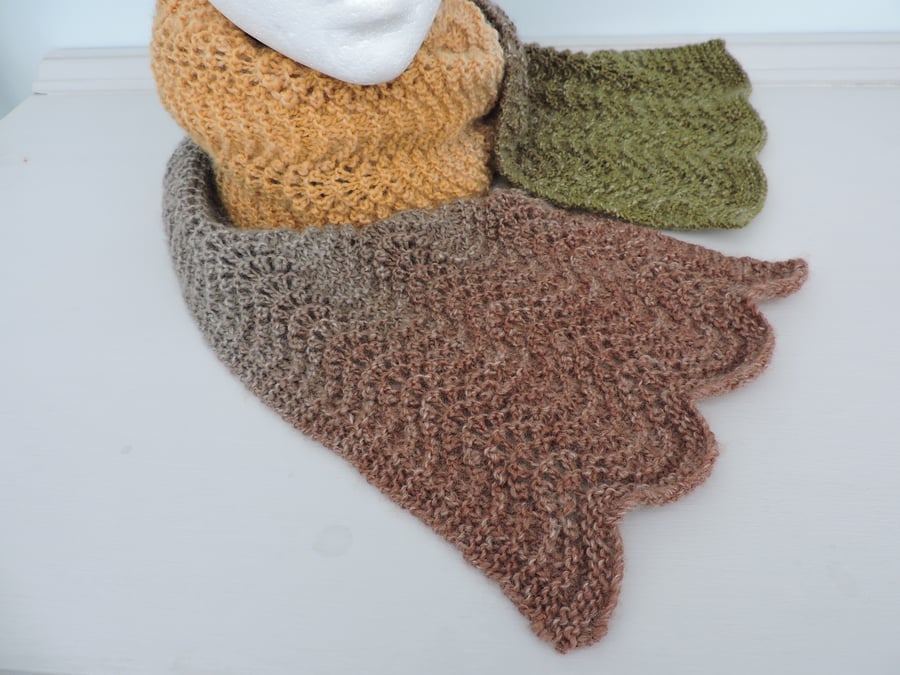  Knitted Scarf Autumn Colours