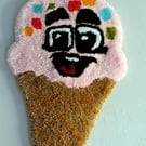 Cute Handmade ICE CREAM Wall Hanging Rug 25x43 cm