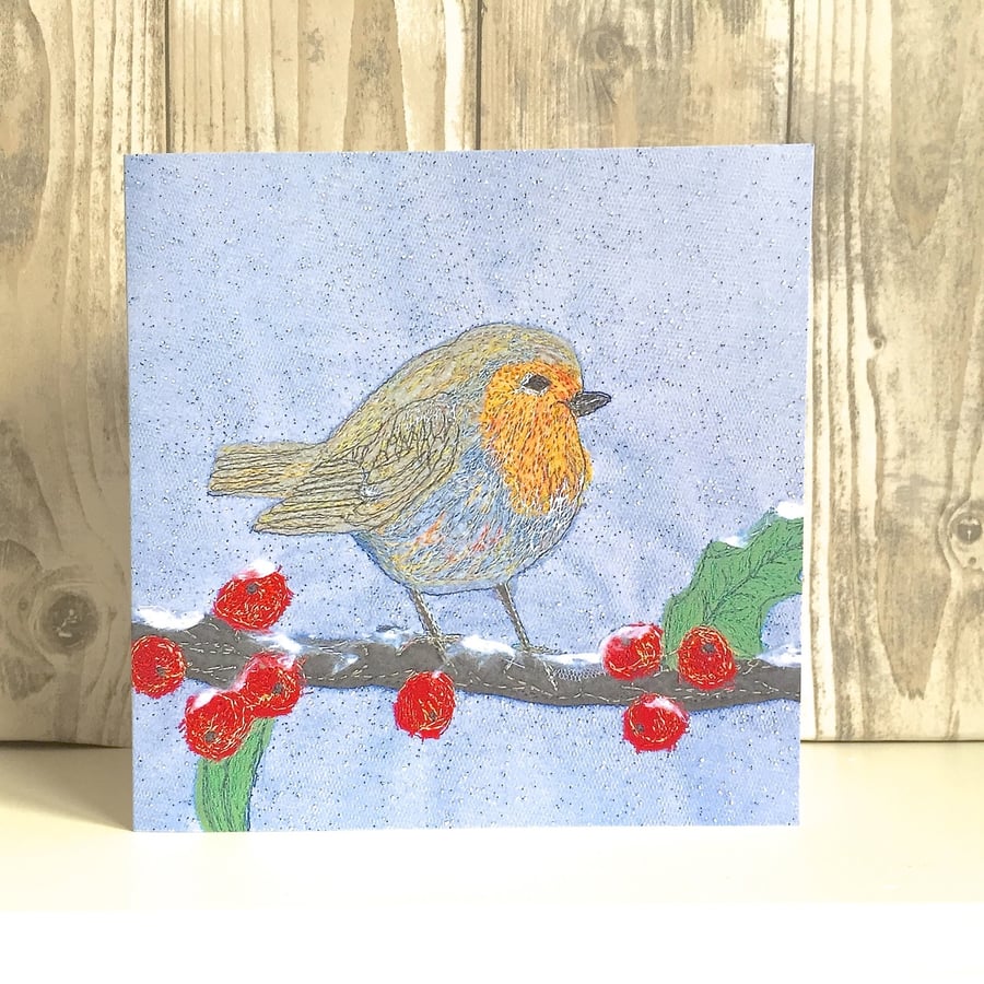 Robin christmas card - robin red breast bird