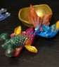 Colourful gemstone fantail fish keyrings