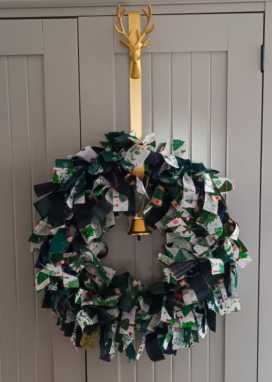Fabric Christmas wreath, scrappy range wreath, wreaths