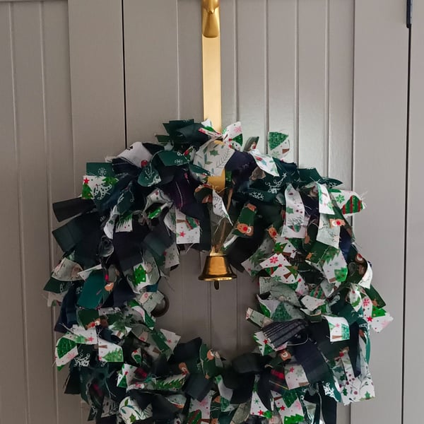 Fabric Christmas wreath, scrappy range wreath, wreaths