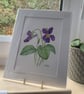 Original watercolour painting - Violets