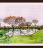 The Lower Pond, Maldon Road, Steeple, Essex. Original Watercolour - Image 1