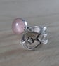 Sterling Silver Upcycled Branch Spoon Handle Ring with Rose Quartz - Image 9