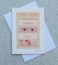 Hand-stitched, pretty little card with applique heart and Liberty fabrics - Image 4